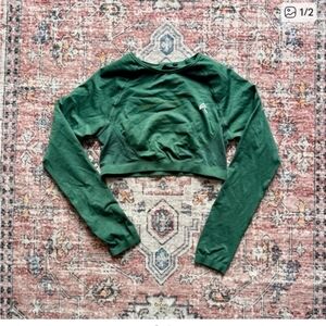 Oner Active long sleeve Crop Top Forest Green